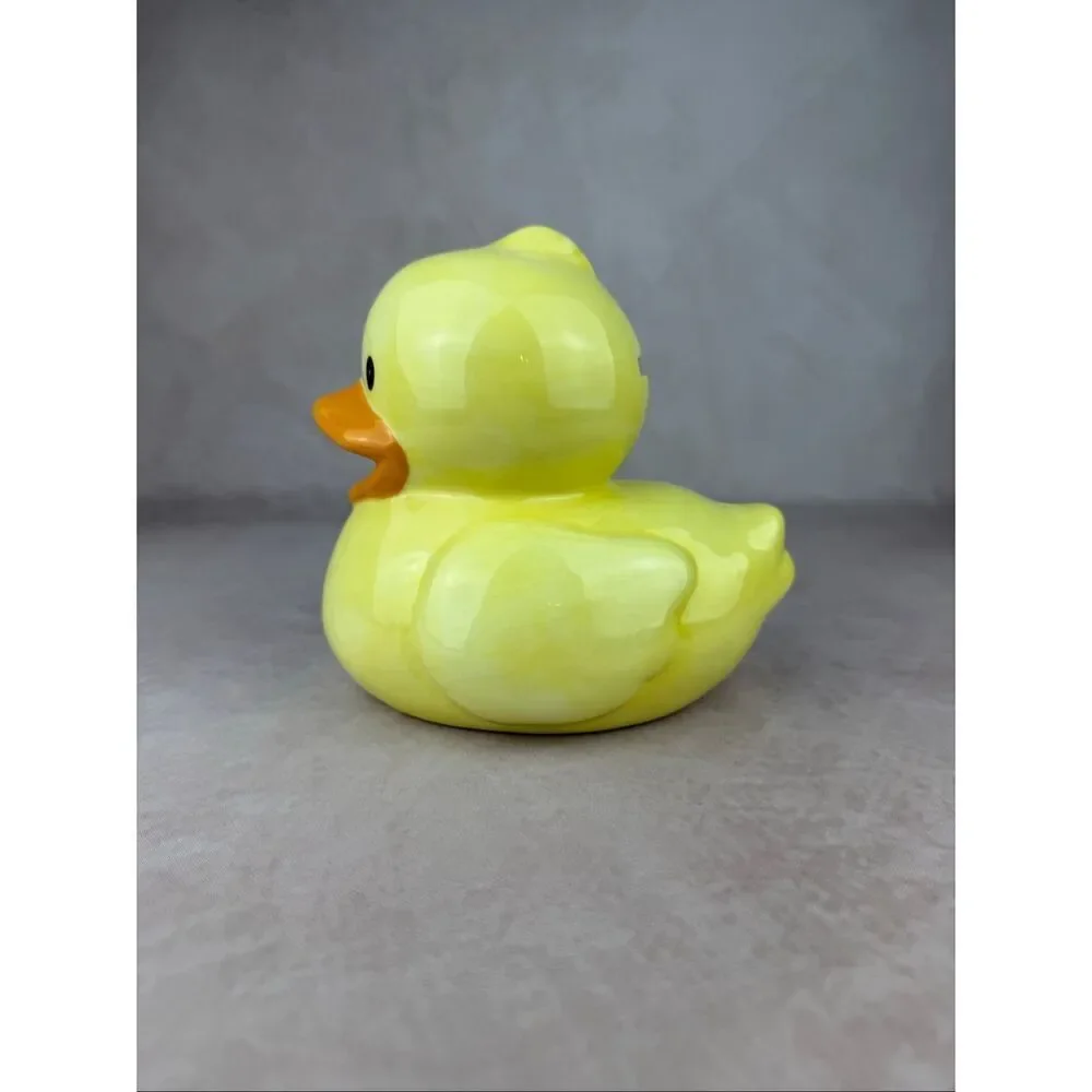 Vintage Y2K Ceramic Duck Coin Bank Rubber Ducky Piggy Bank